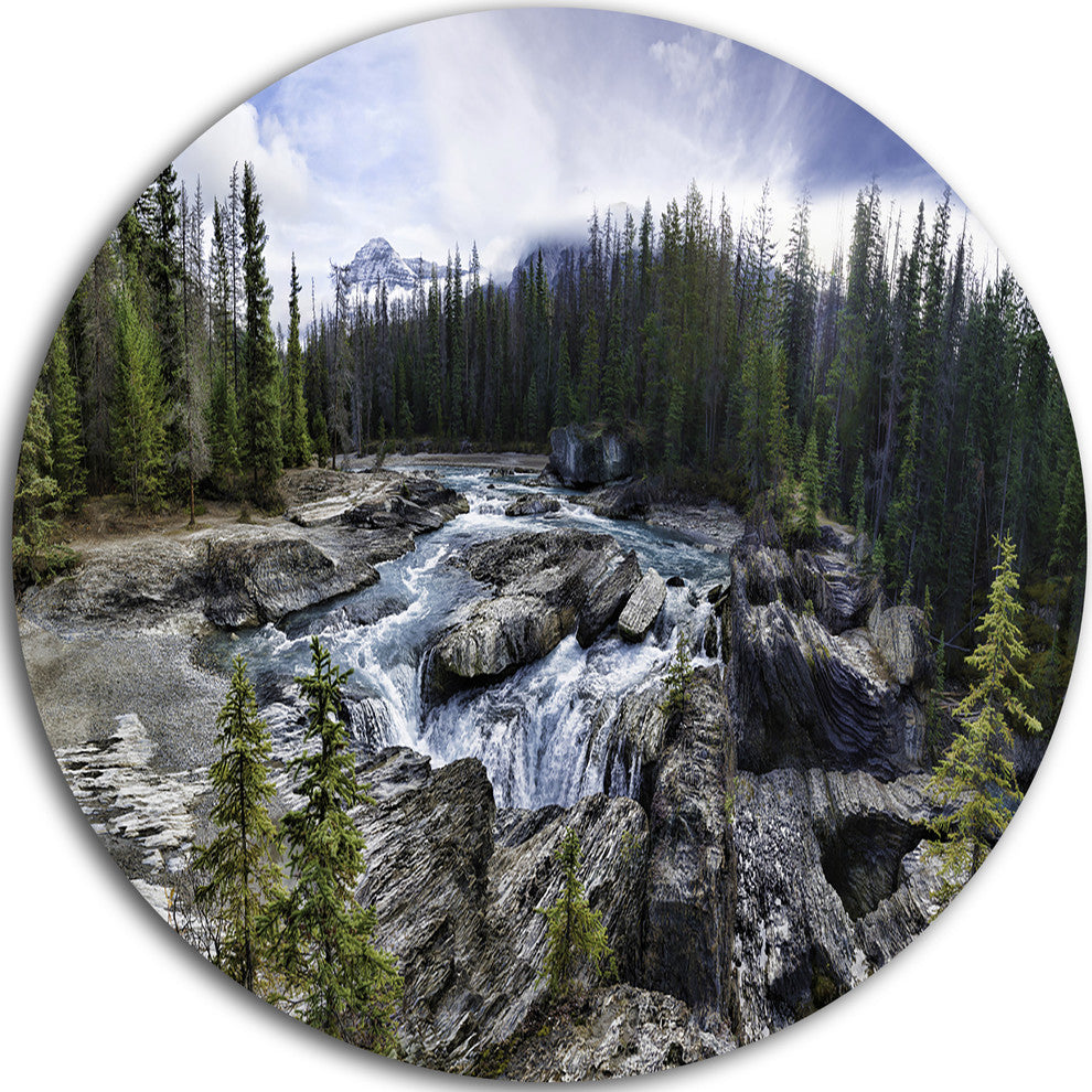 Natural Bridge In Yoho, Landscape Large Disc Metal Wall Art, 36"