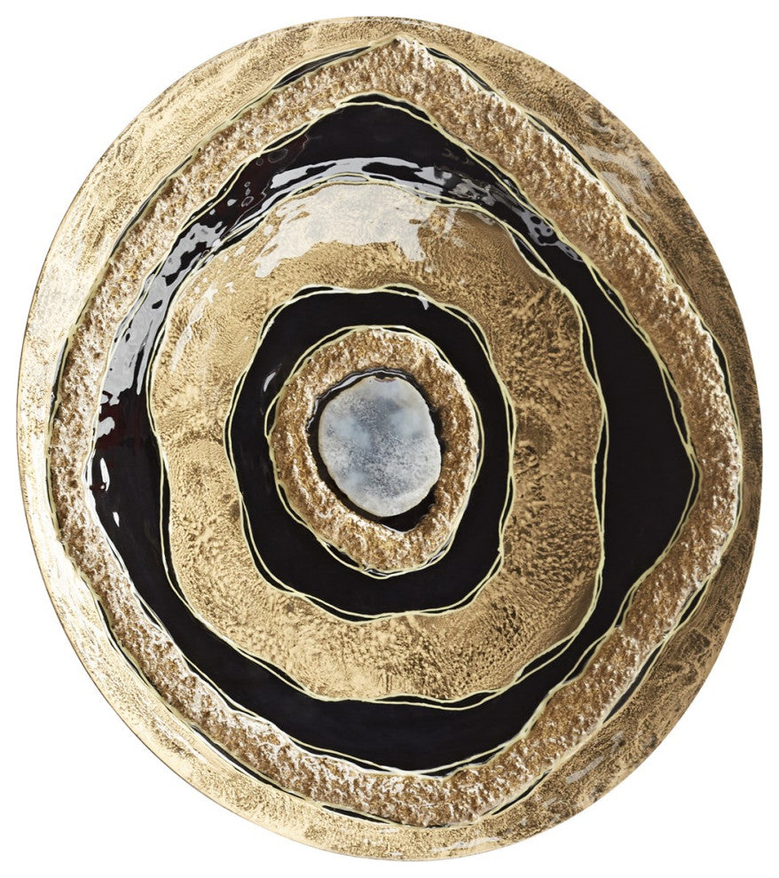 Cyan Large Skipping Rocks Wall Dï¿½cor 11325, Gold And Black