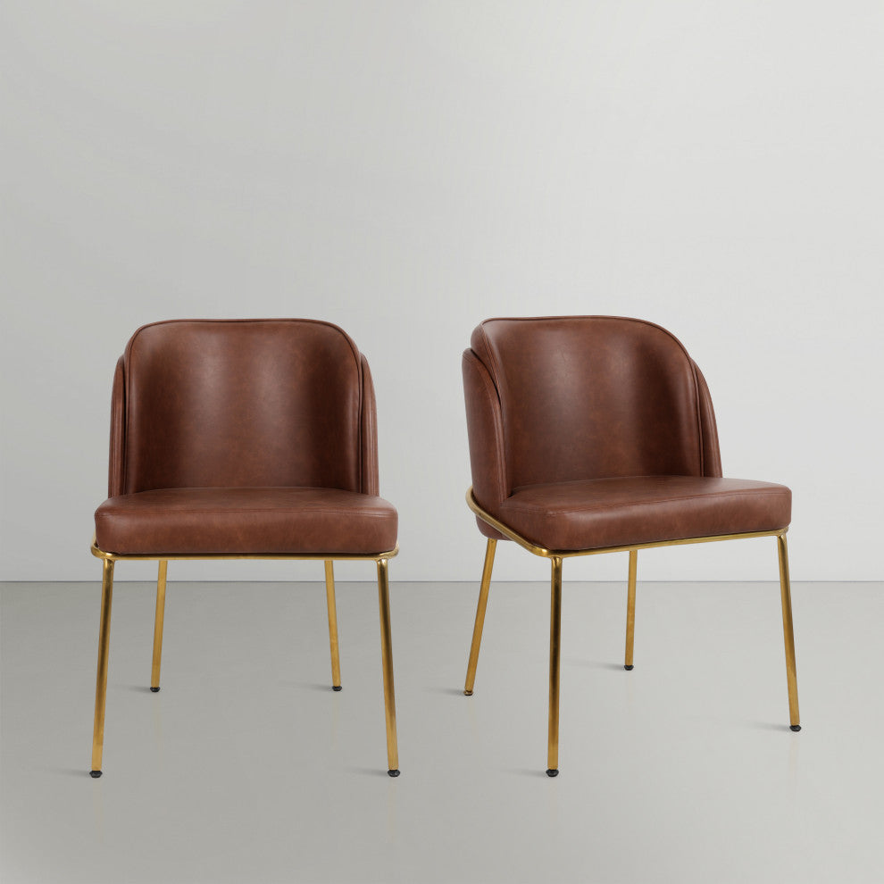 Jagger Upholstered Dining Chair, Brown, Set of 2