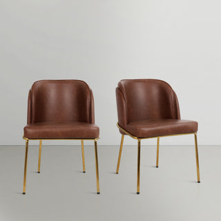 Jagger Upholstered Dining Chair, Brown, Set of 2