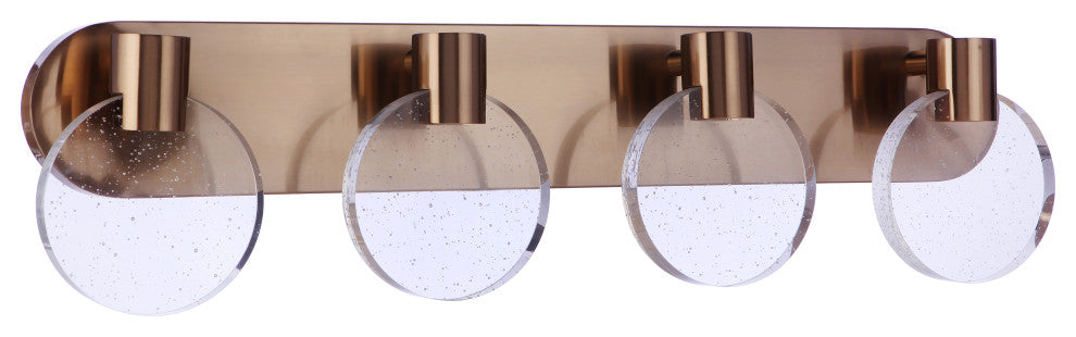 Craftmade Glisten 4 Light LED Vanity, Satin Brass