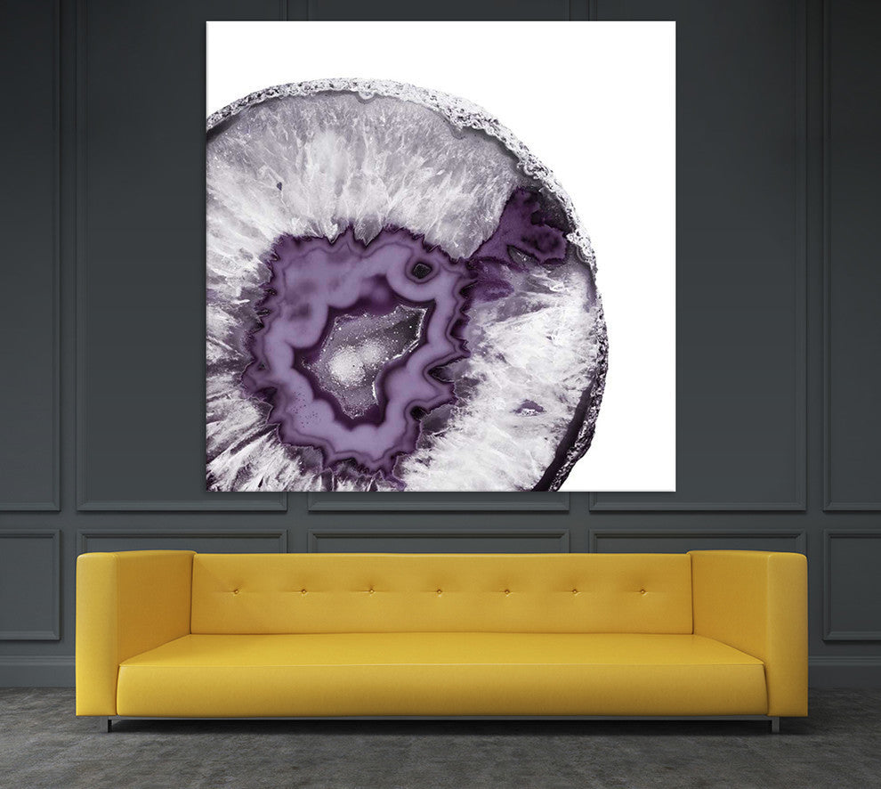 Plum Agate B Fine Art Giant Canvas Print, Purple, White, 54"x54"