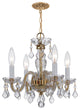 CRYSTORAMA 1064-PB-CL-I Crystal 4 Light Clear Crystal Brass Chandelier
