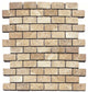 Chiaro Ivory 1X2 Brick Tumbled Tile, 12"x12", Set of 30