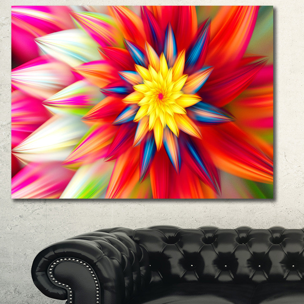 Amazing Dance of Red Petals, Floral Canvas Art Print, 40"x30"