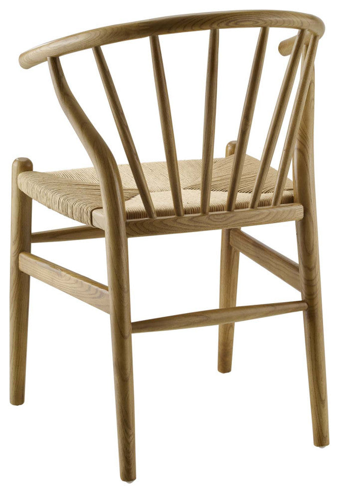 Side Dining Chair, Set of 2, Wood, Brown Natural, Modern, Cafe Bistro Restaurant