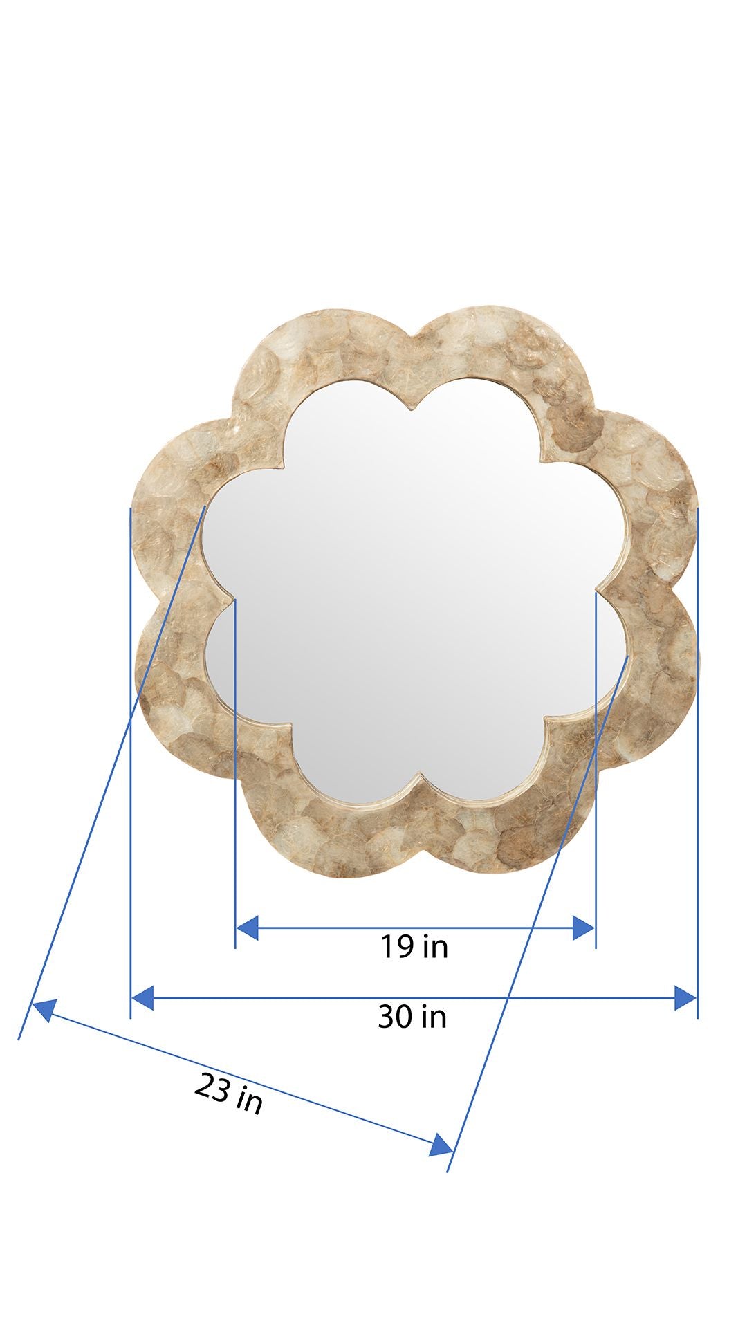 Flower Capiz Seashell Wall Mirror, Gold