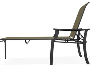St. Catherine Sling 4-Position Outdoor Chaise Lounge, Elevation Stone/Black