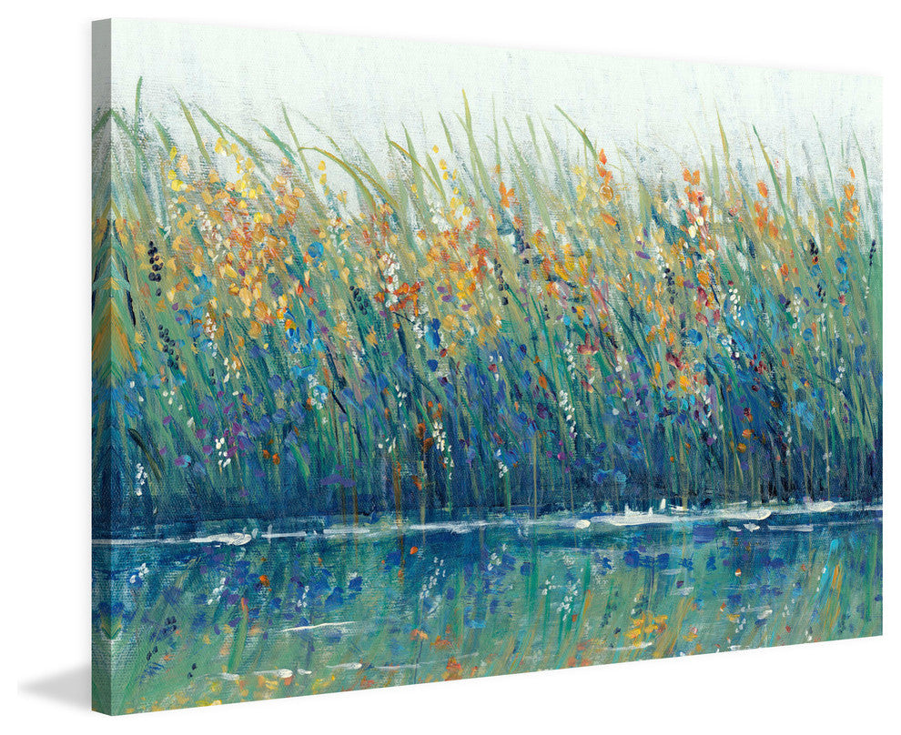 "Wildflower Reflection II" Painting Print on Wrapped Canvas, 18"x12"