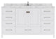 Caroline Avenue 60" Single Bath Vanity, White, Cultured Top and Round Sink