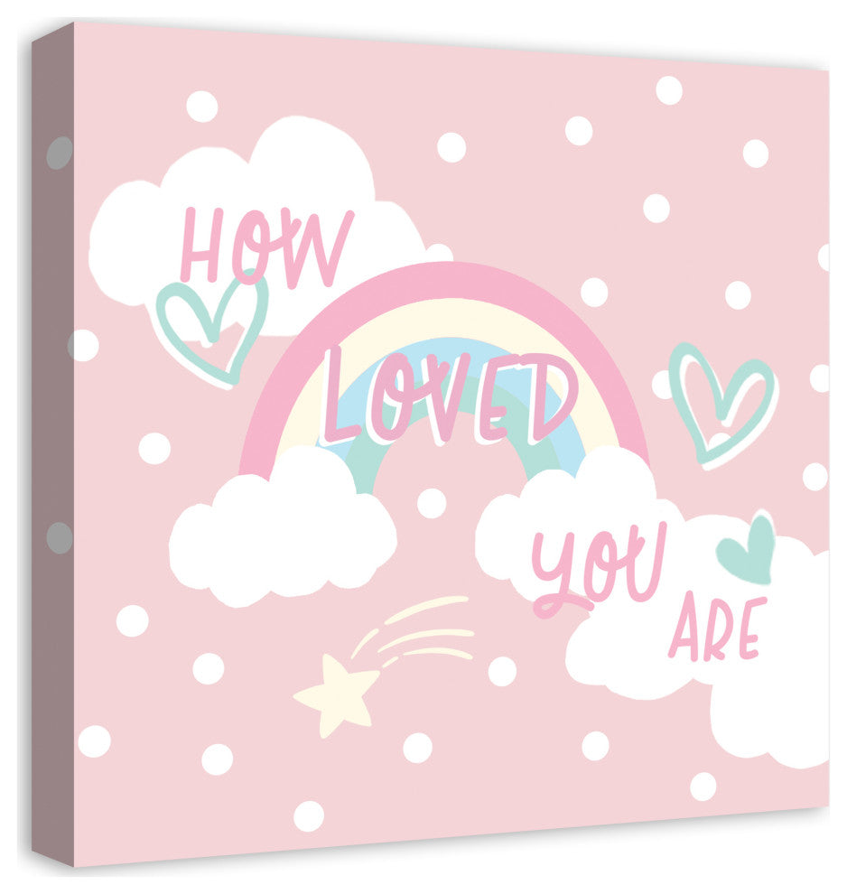 How Loved Pink Rainbow 20x20 Canvas Wall Art