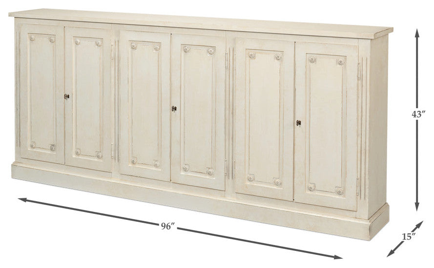 Bellagio Sideboard 96" White White