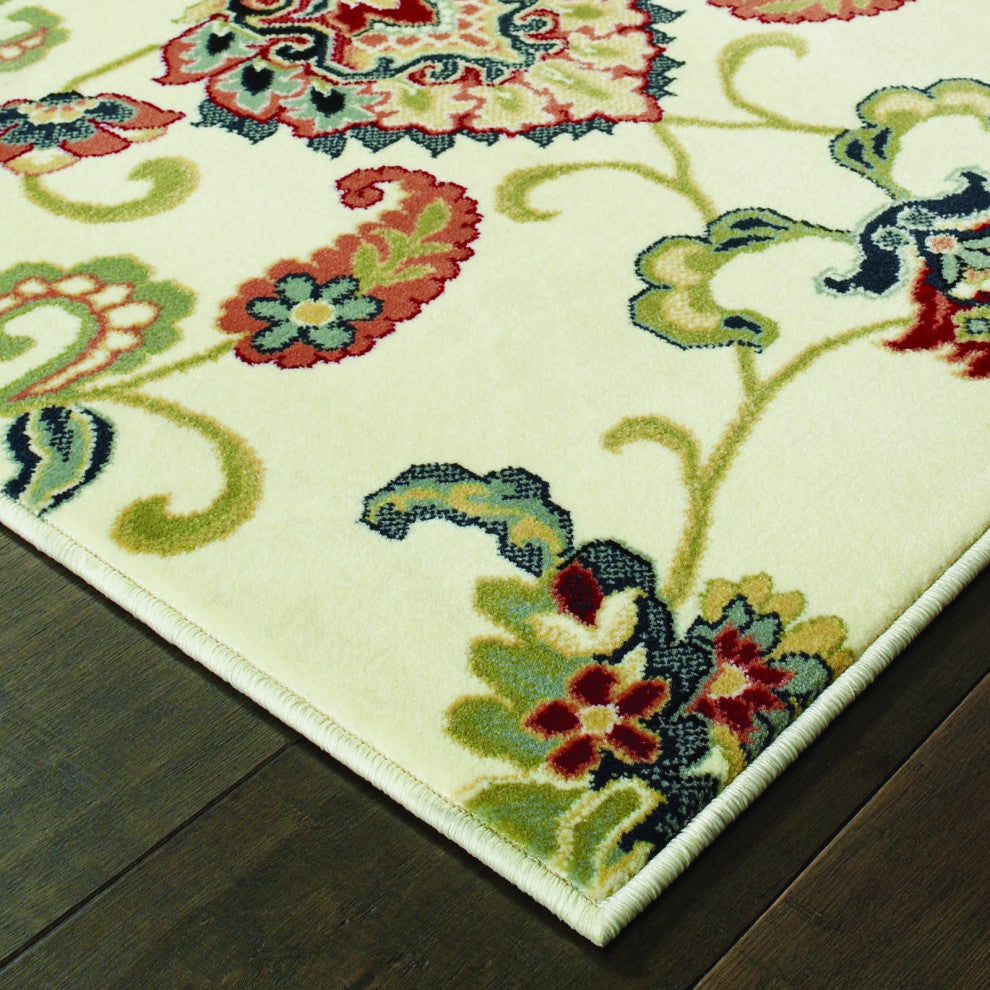 Oriental Weavers Kashan Ivory/ Multi Floral Indoor Area Rug 9'10"X12'10"