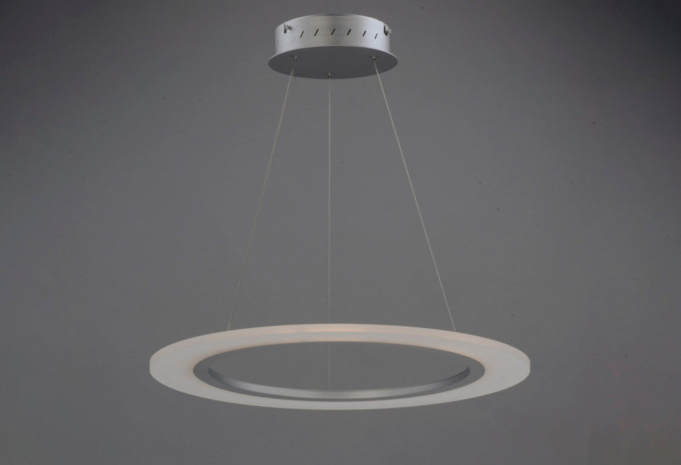 ET2 E22653-11 Saturn II 24"W LED Ring Chandelier - Matte Silver