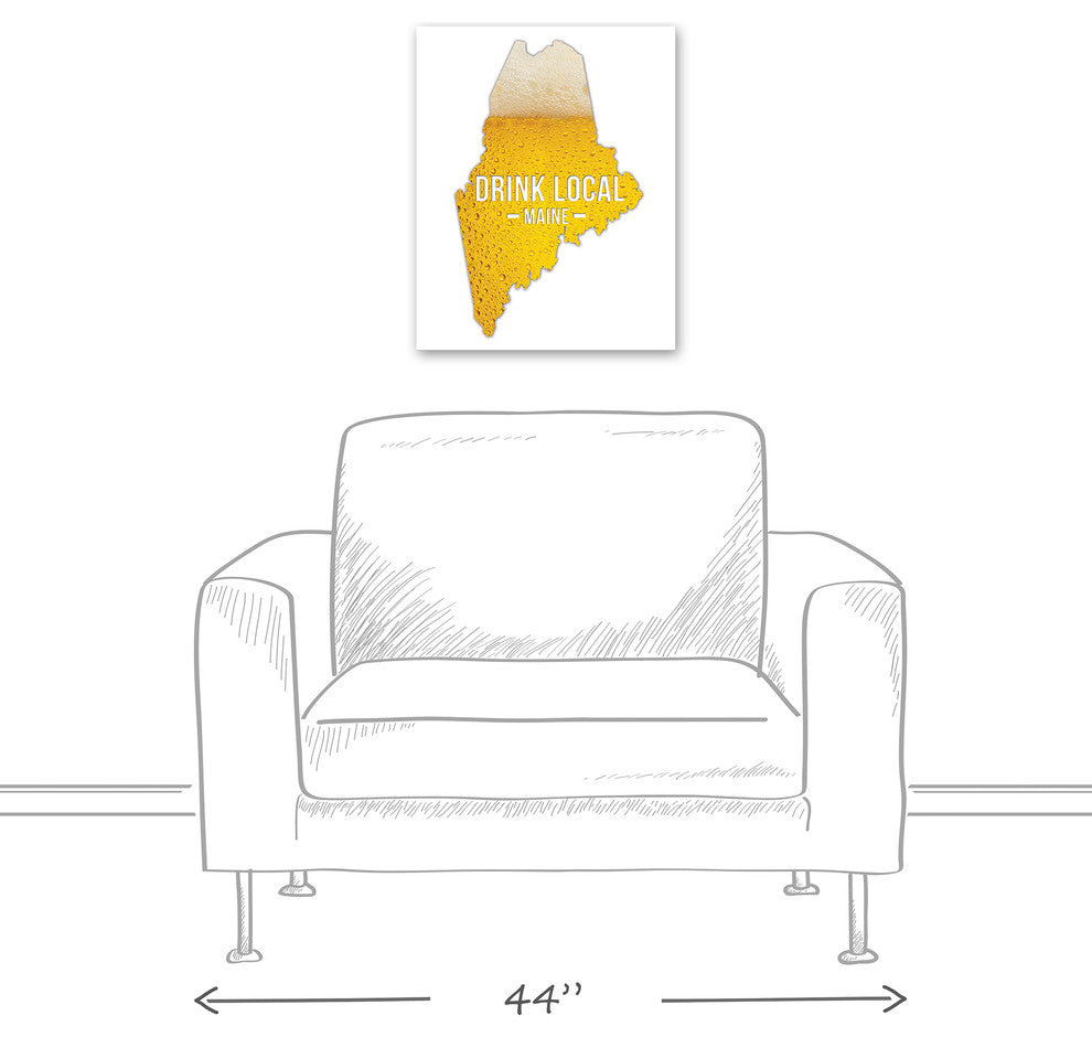 Maine Drink Local Beer Wall Art, Canvas
