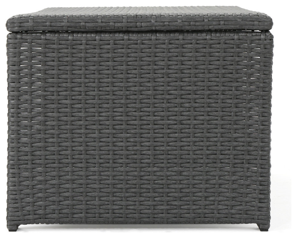 GDF Studio 4-Piece Lorien Outdoor Wicker Chat Set With Water Resistant Cushions