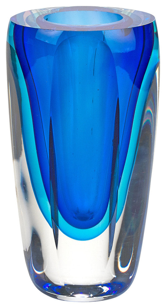 Azure Art Glass Vase 6"