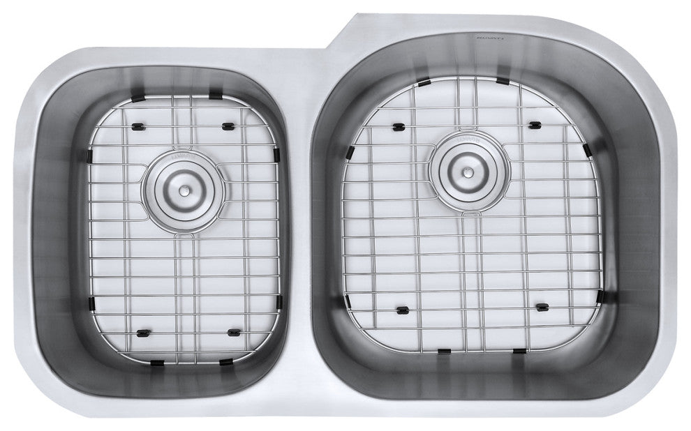 Ruvati RVM4605 Undermount 16 Gauge 34" Right Configuration Double Kitchen Sink