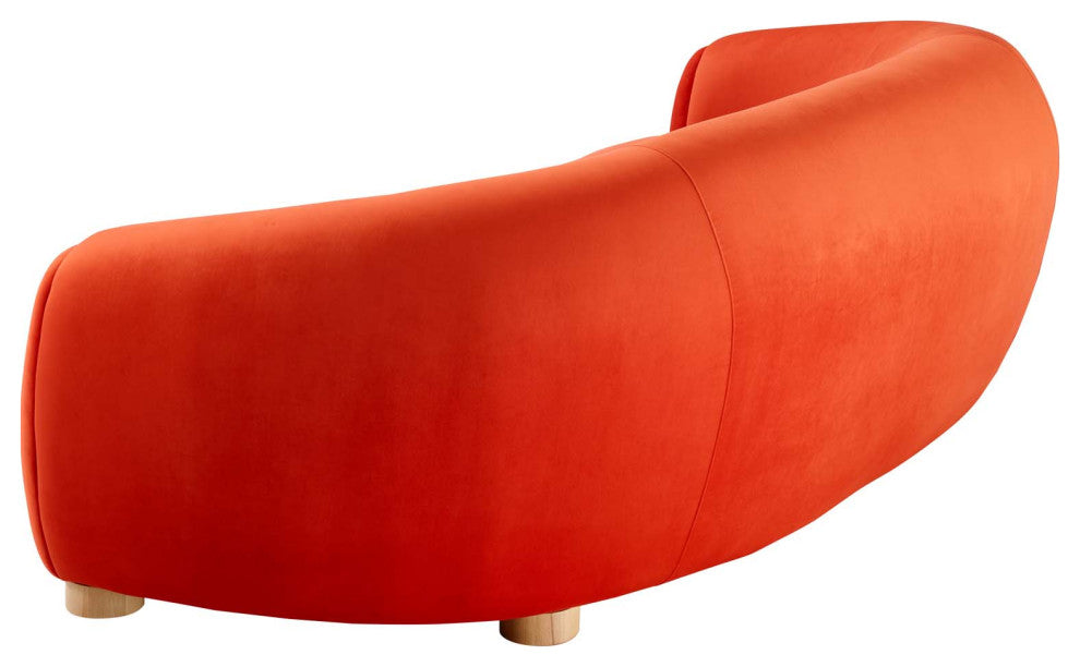 Sofa, Velvet, Orange, Modern, Living Lounge Room Hotel Lobby Hospitality