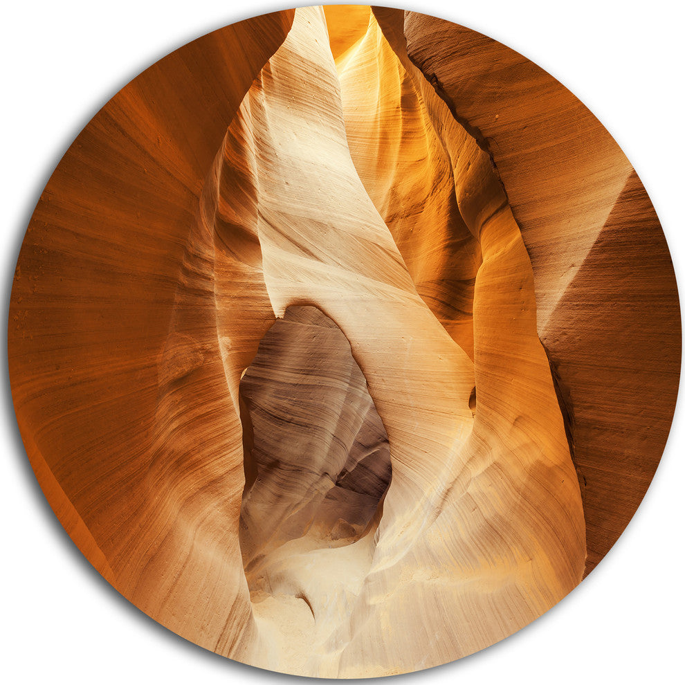 Inside Antelope Canyon, Usa, Landscape Photo Round Metal Wall Art, 38"