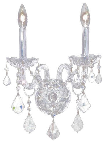 Elegant Alexandria Wall Sconce, Chrome Finish With Royal Cut Crystal