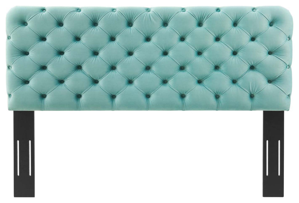 Lizzy Tufted Twin Performance Velvet Headboard Mint