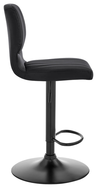 Bardot Adjustable Faux Leather Swivel Bar Stool, Black