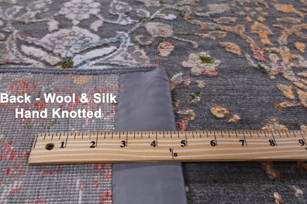 8' 0" X 10' 4" Wool and Silk Hand-Knotted Modern Rug Q8713