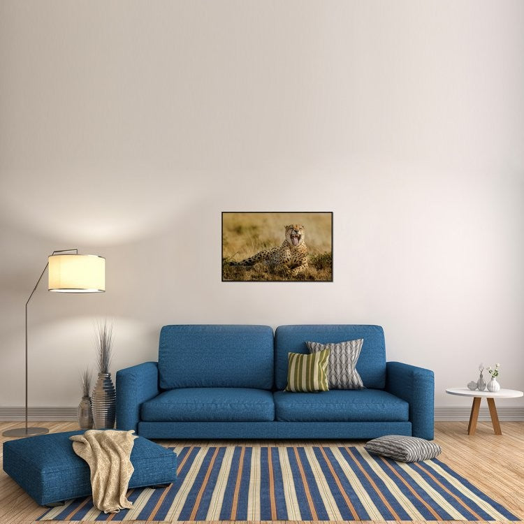 "Grumpy Morning" Framed Canvas Giclee by Husain Alfraid, 37x23"