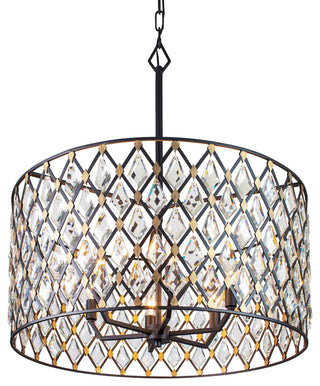 Windsor Six Light Pendant, Carbon/Havana Gold