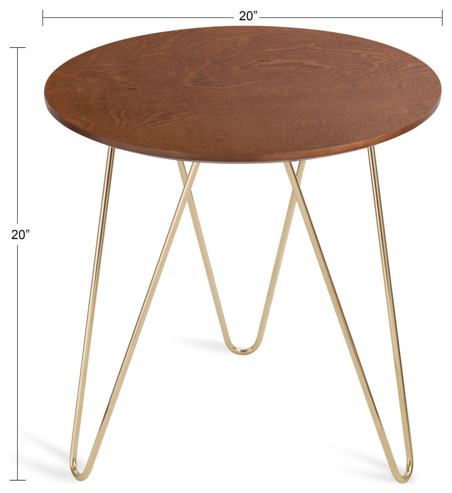 Spaulding Round Side Table, Brown