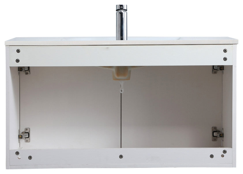 Single Bathroom Floating Vanity, White, 36"