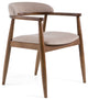 Modrest Cohen Mid-Century Modern Tan Fabric + Walnut Dining Chair