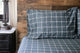 Plaid Print Matte Sateen Sheet Set, Charcoal, California King