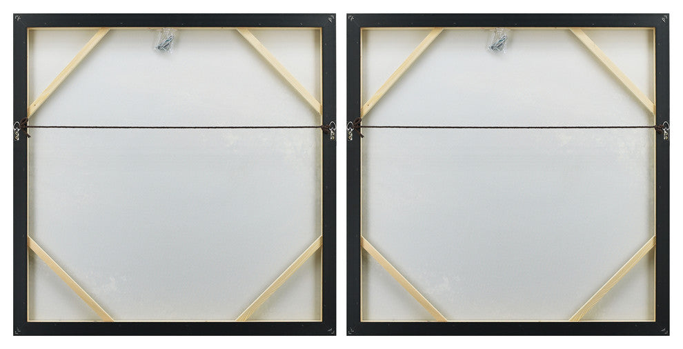"Fog" Abstract Diptych Textured Metallic Hand Painted Wall Art by Martin Edwards