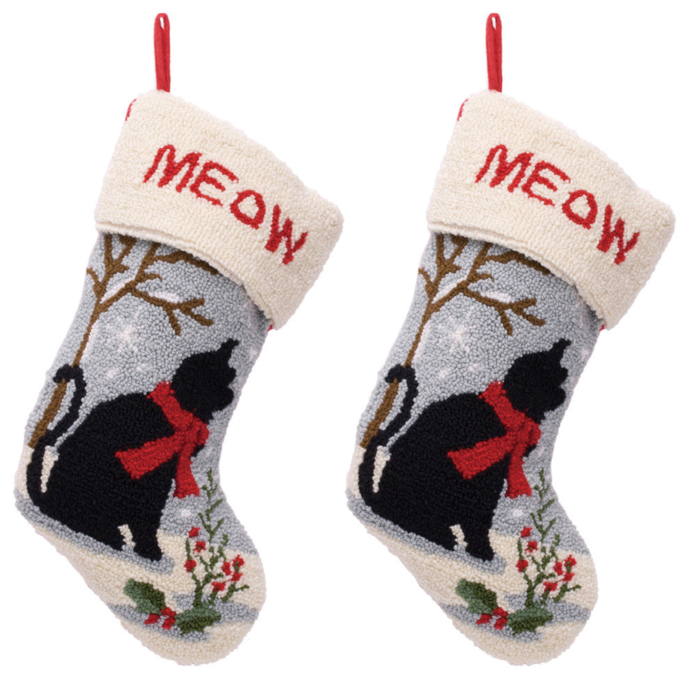 2-Pack 20"L Hooked Stocking, Cat