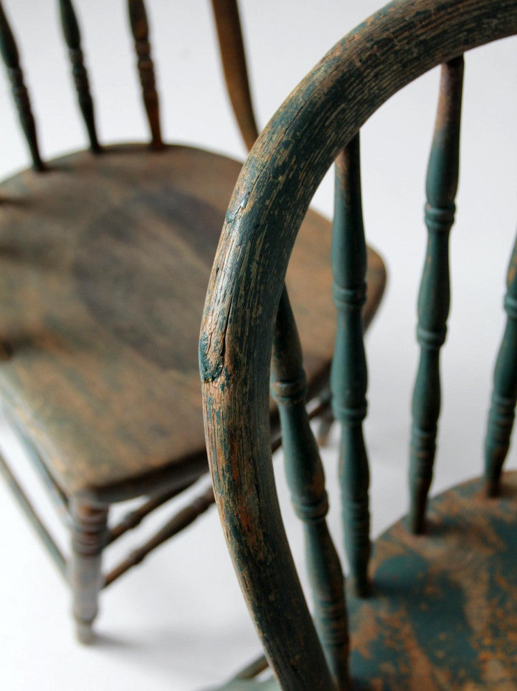 Consigned, Antique Windsor Chairs Pair