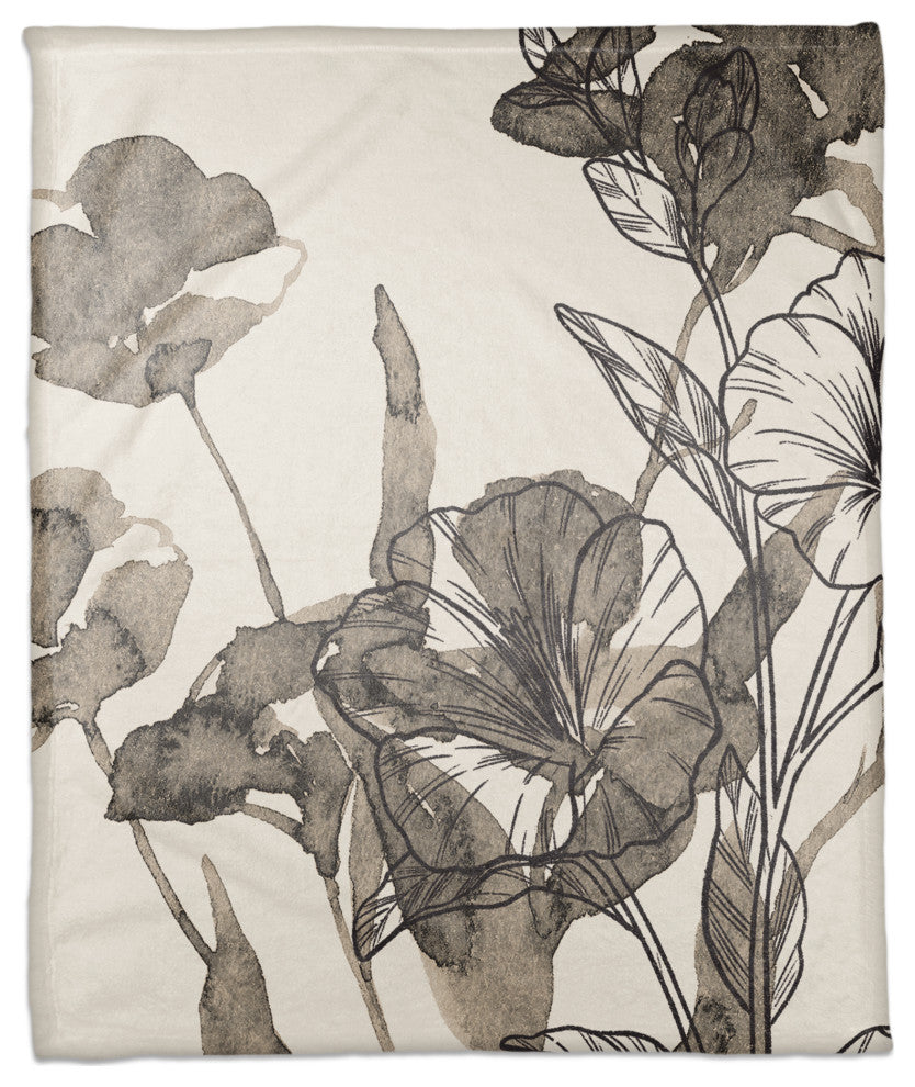 Botanical Sketches 50 x 60 Coral Fleece Blanket