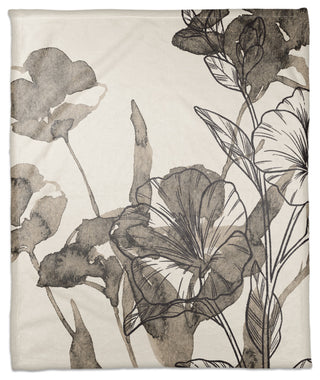 Botanical Sketches 50 x 60 Coral Fleece Blanket