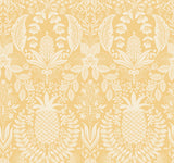 Pineapple Damask Yellow Wallpaper