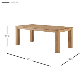 Bedford KD 75" Rect. Dining Table Square Legs, Brushed Smoke