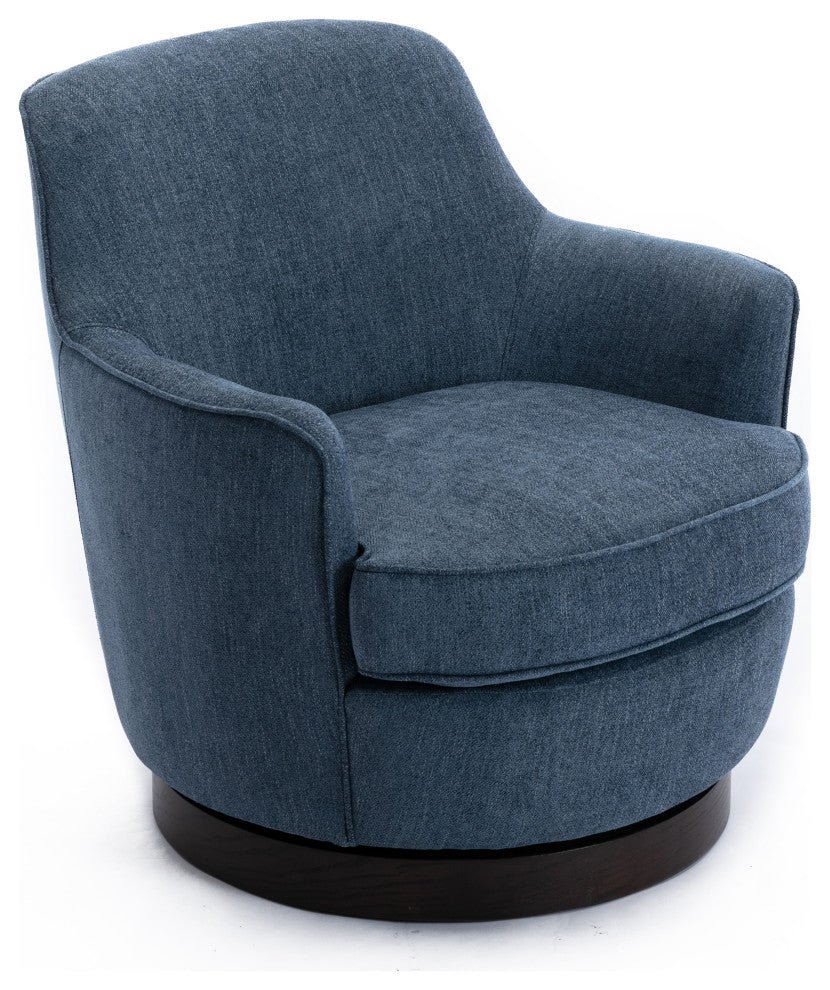 Reese Cadet Blue Wood Base Swivel Chair