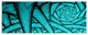 Turquoise Fractal Endless Tunnel, Abstract Canvas Art Print, 70"x28", 6 Panels