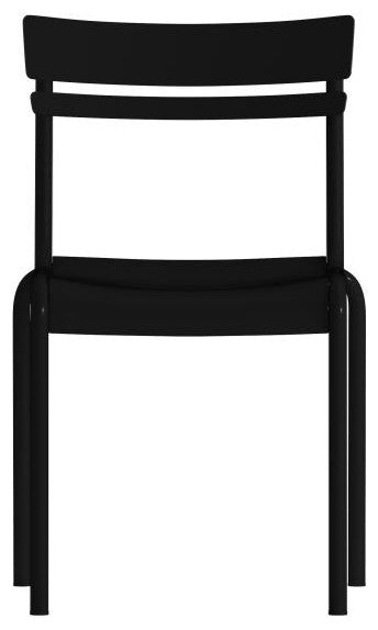 Nash Commercial Grade Steel Stack Chair, Indoor-Outdoor Armless Chair, Black