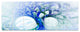 Blue Mystic Psychedelic Tree, Abstract Wall Art Canvas, 83"x32", 7 Panels