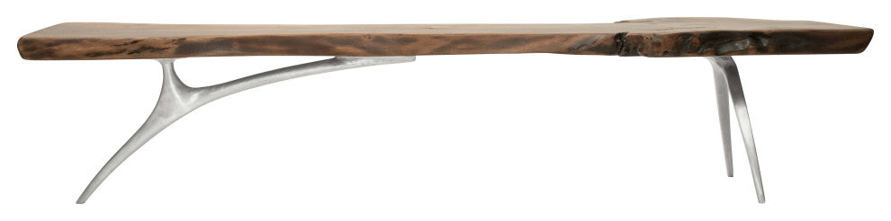 Walnut Slab Coffee Table with Cast Aluminium Legs 89"x30"x19"