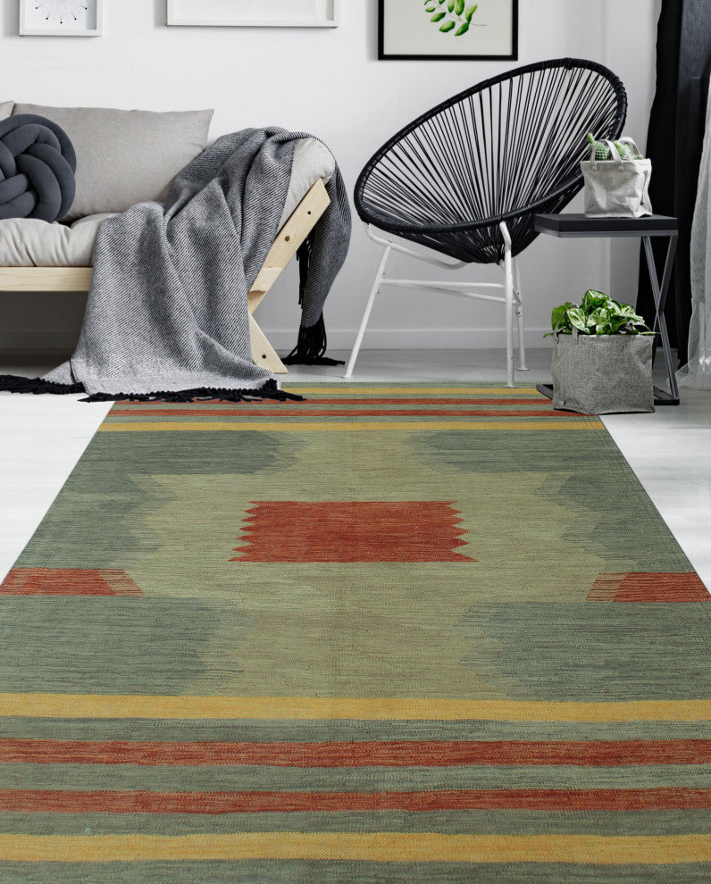 Winchester Kilim Janice Rust/Brown Rug, 5'0x6'7