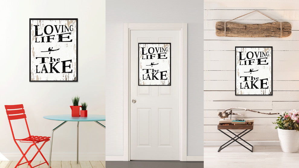 Loving Life The Lake Inspirational, Canvas, Picture Frame, 28"X37"