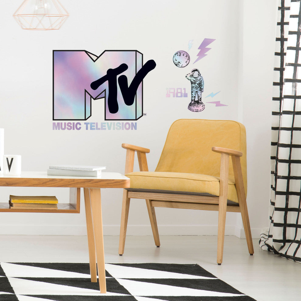 Mtv Holographic Peel And Stick Giant Wall Decals