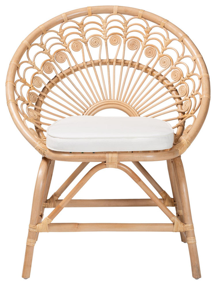 Dale Rattan Accent Chait, Natural Brown